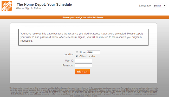 MyTHDHR View Your Schedule - Home Depot My Apron Login